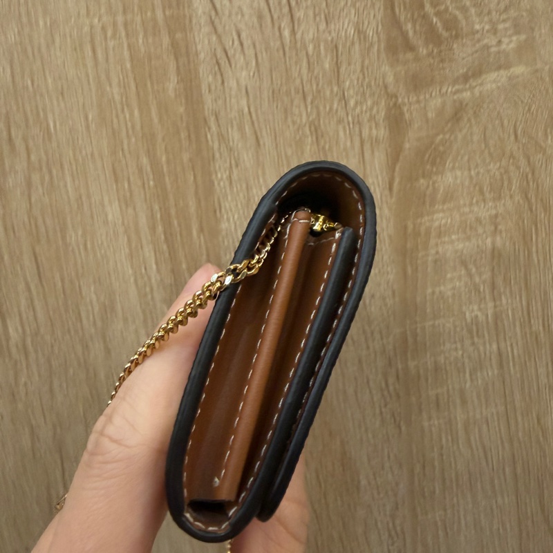 Burberry 經典格紋金釦斜背零錢卡包-3