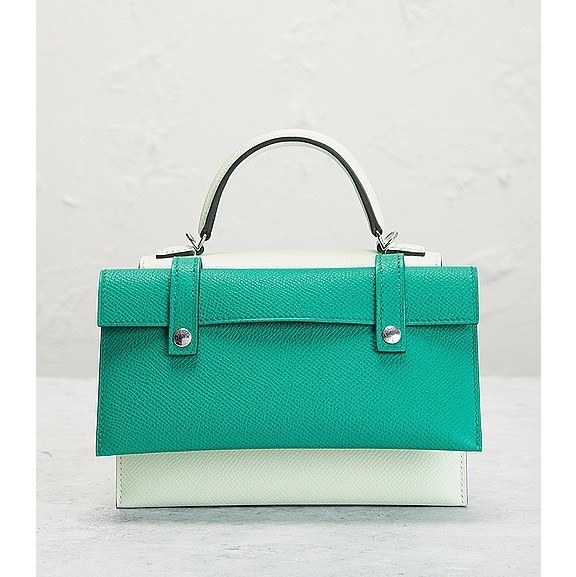 HERMES 愛馬仕 Kelly Dole馬賽克娃娃 肩背/手提包(氣泡綠/銀釦/W刻)-5