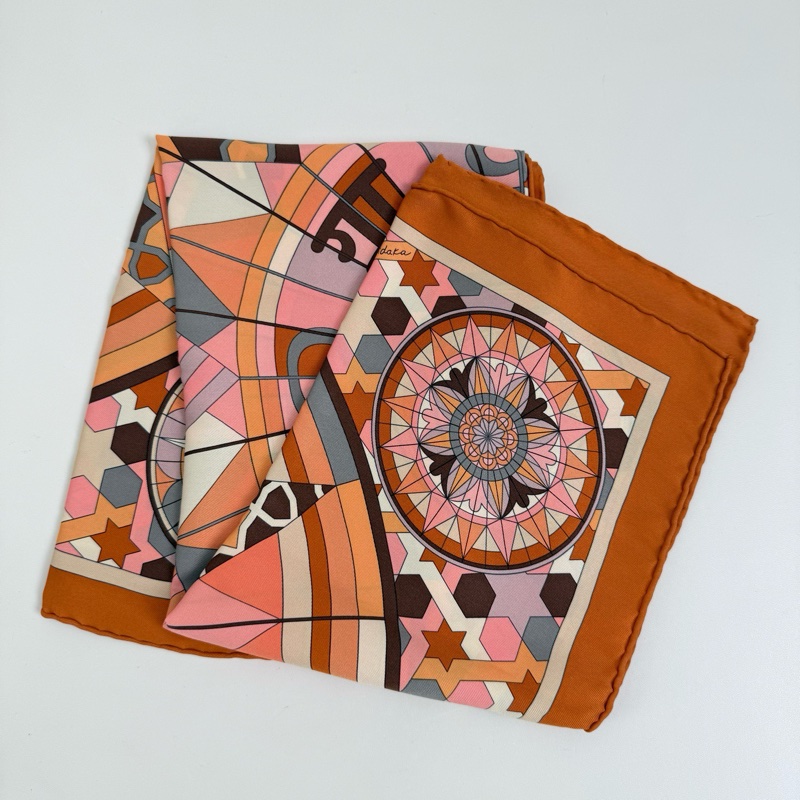 Hermes/愛馬仕 Rose de Campagne桑蠶絲絲巾65*65cm-2