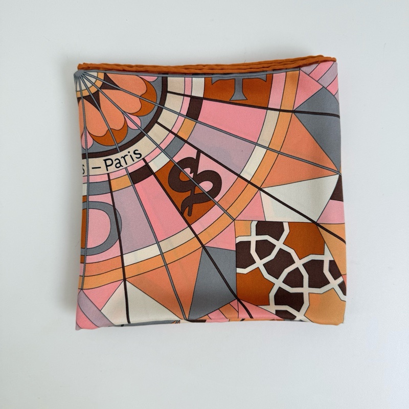 Hermes/愛馬仕 Rose de Campagne桑蠶絲絲巾65*65cm-3