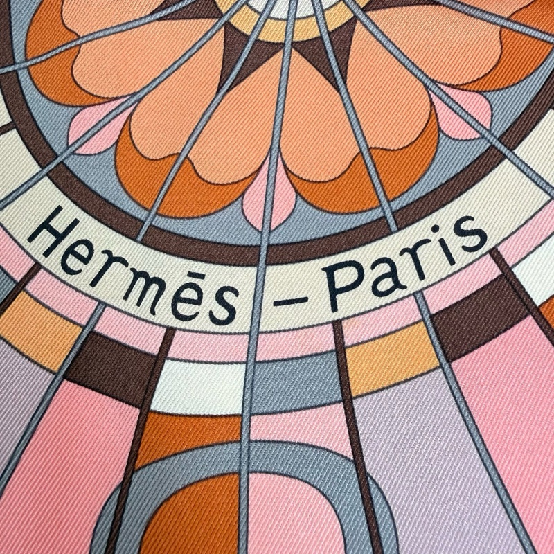 Hermes/愛馬仕 Rose de Campagne桑蠶絲絲巾65*65cm-6