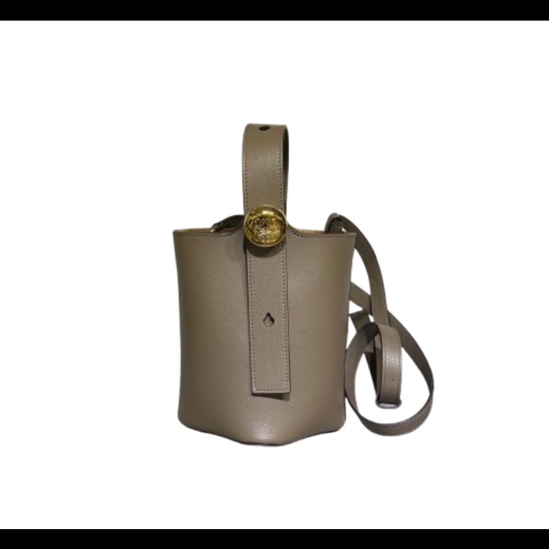 Loewe Mini Pebble 水桶包 金扣手挽肩背兩用手袋-0