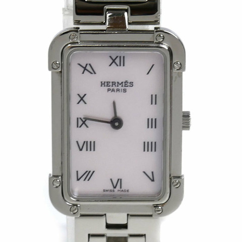 愛馬仕 Croisière 粉紅色貝殼腕錶，電池驅動（CR2.210），女士款