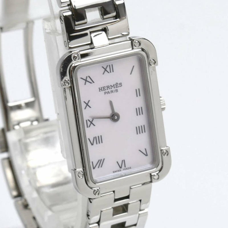 愛馬仕 Croisière 粉紅色貝殼腕錶,電池驅動(CR2.210),女士款-2