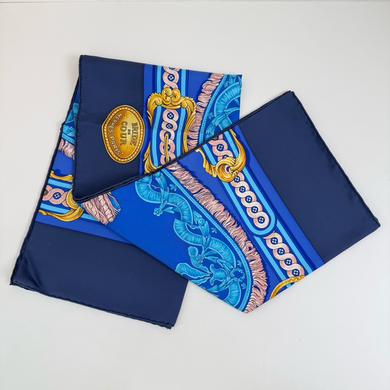 HERMES/愛馬仕 全新 桑蠶絲絲巾 90*90cm-2