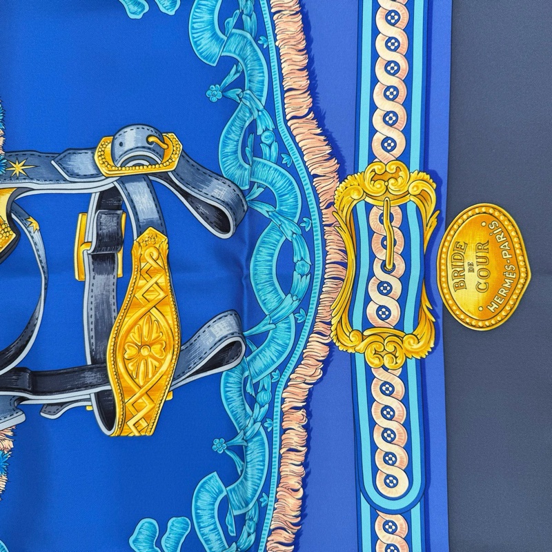 HERMES/愛馬仕 全新 桑蠶絲絲巾 90*90cm-4