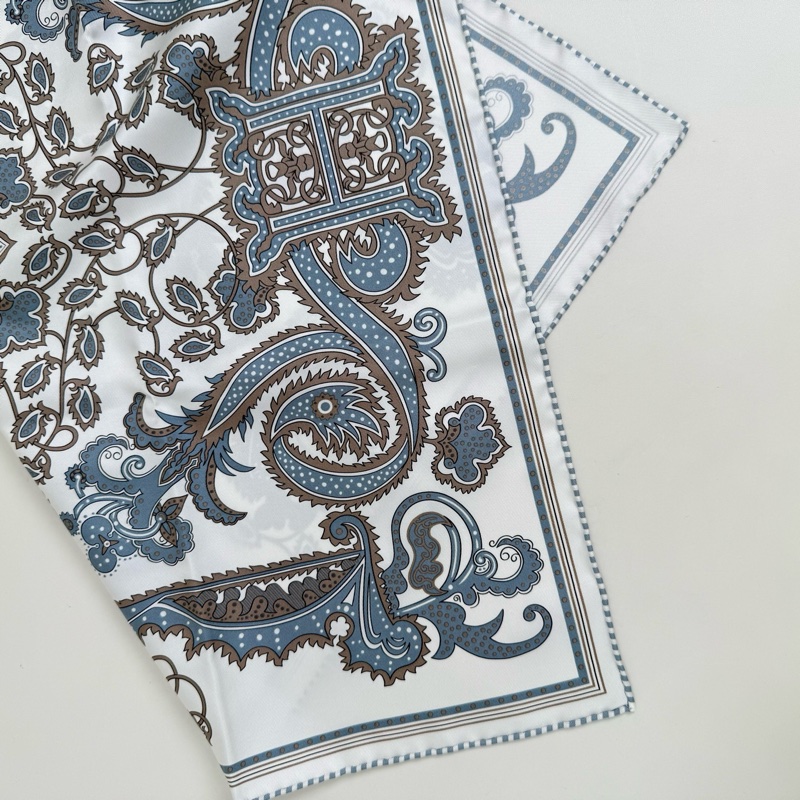 HERMES/愛馬仕桑蠶絲絲巾 全新 帶盒帶標 55*55cm-3