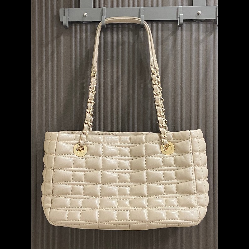 kate spade 卡其灰 鏈條肩背托特包-1