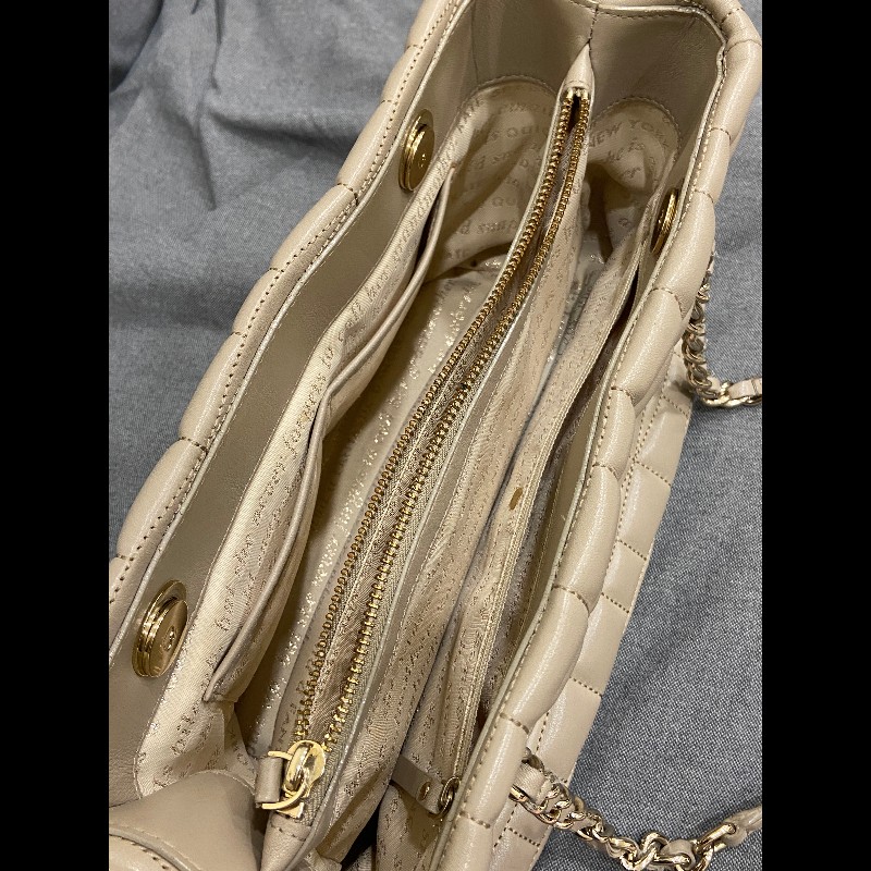 kate spade 卡其灰 鏈條肩背托特包-2