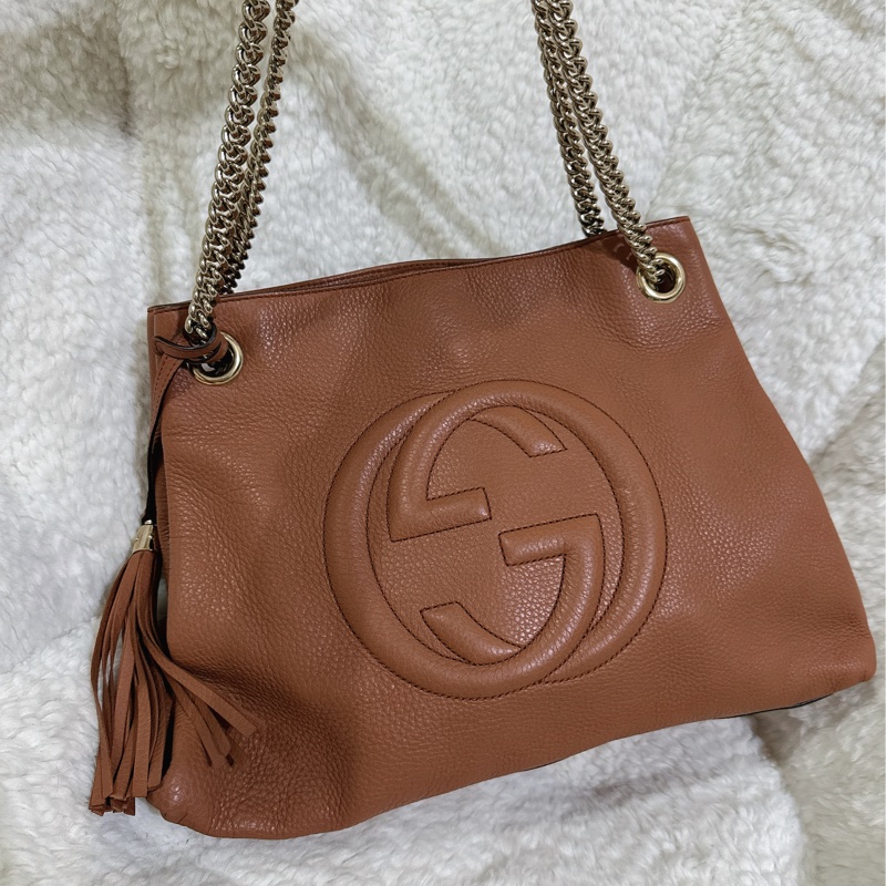 二手Gucci soho 手提肩背包（咖啡色）-10