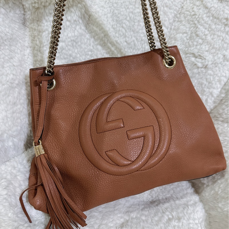 二手Gucci soho 手提肩背包（咖啡色）-11