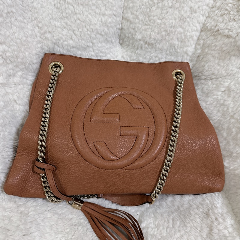 二手Gucci soho 手提肩背包（咖啡色）-12