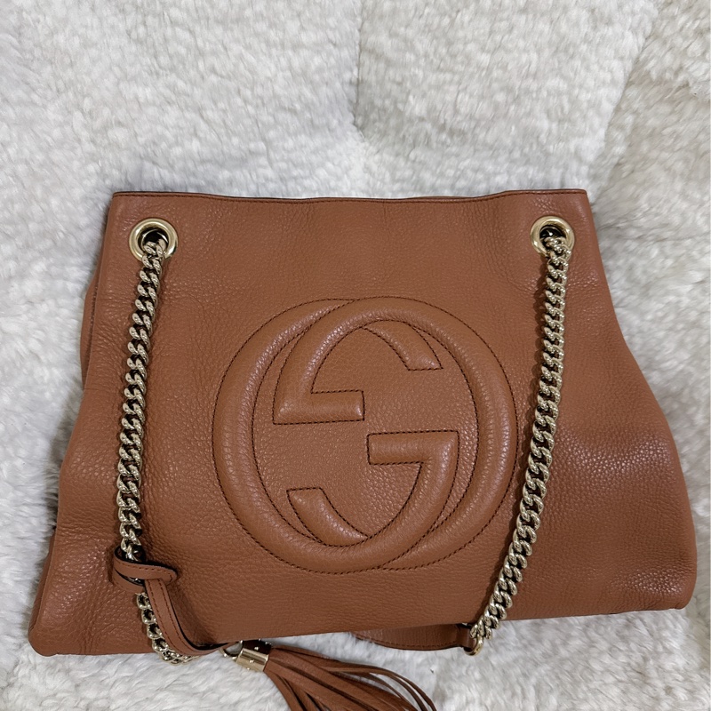 二手Gucci soho 手提肩背包（咖啡色）-13