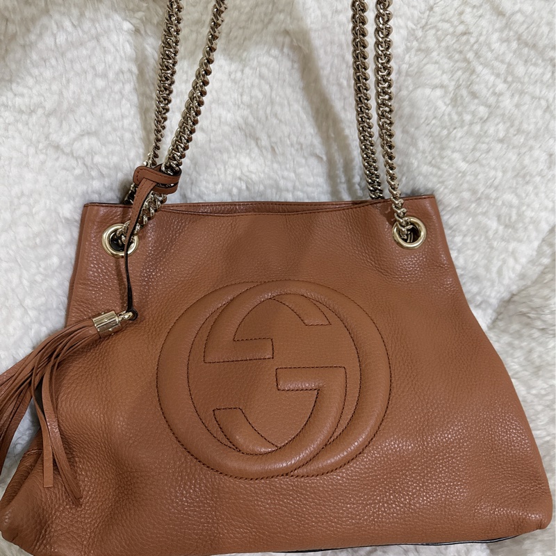 二手Gucci soho 手提肩背包（咖啡色）-14