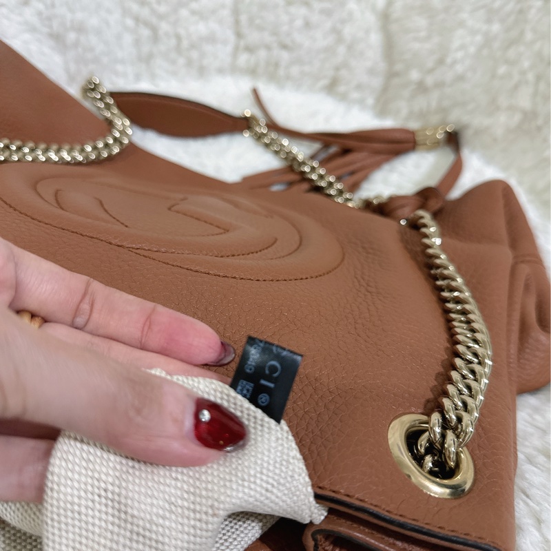 二手Gucci soho 手提肩背包（咖啡色）-60