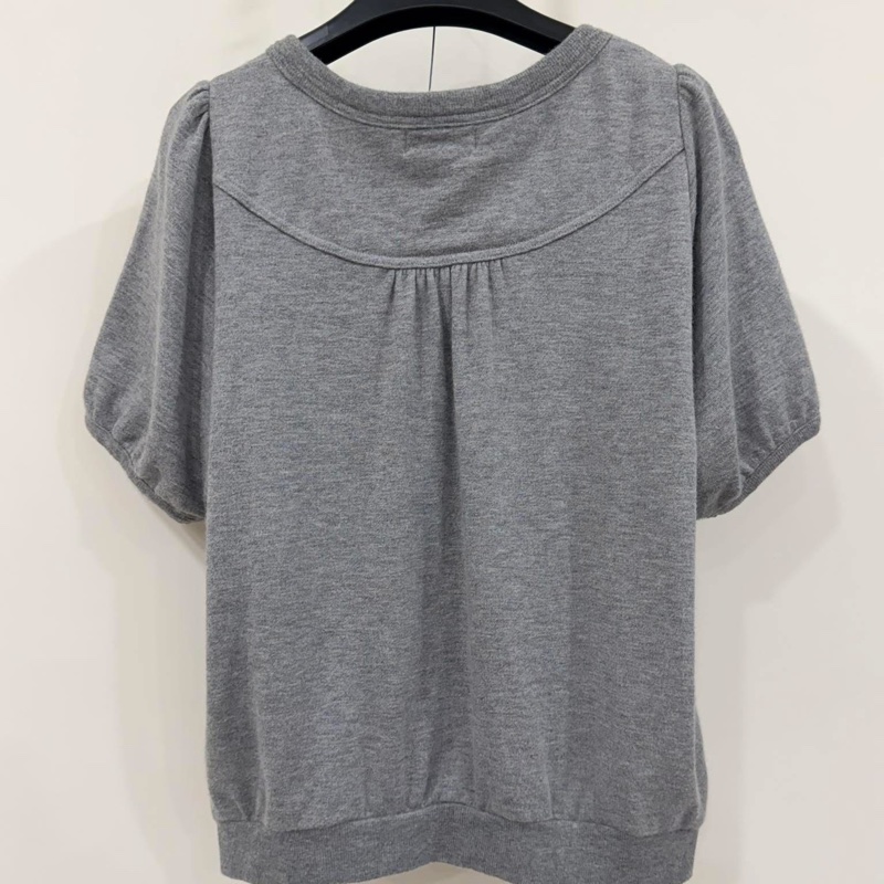 BURBERRY 藍標 灰色戰馬拉鏈棉毛短袖外套-2