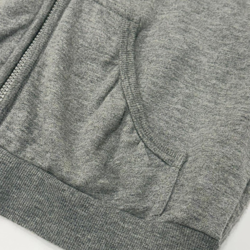 BURBERRY 藍標 灰色戰馬拉鏈棉毛短袖外套-4