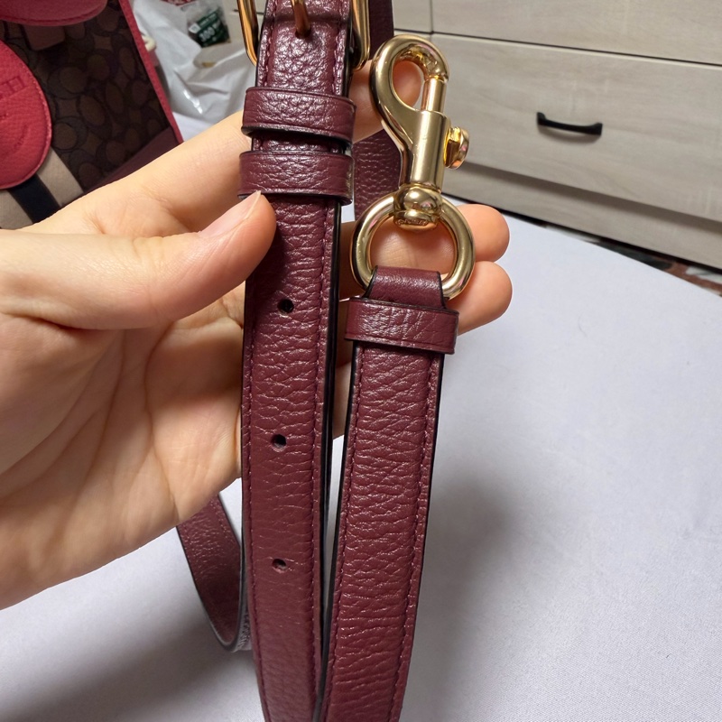 COACH老花桃色拼接提袋 /側背包 /手提包-18