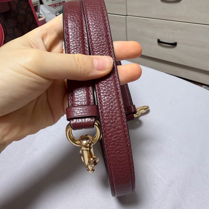 COACH老花桃色拼接提袋 /側背包 /手提包-19