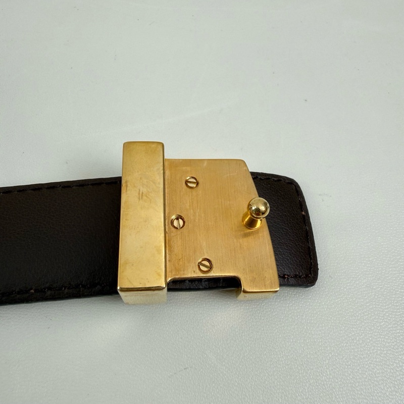 LOUIS VUITTON/路易威登 格子腰帶 金扣 尺寸:2.5*106cm-3