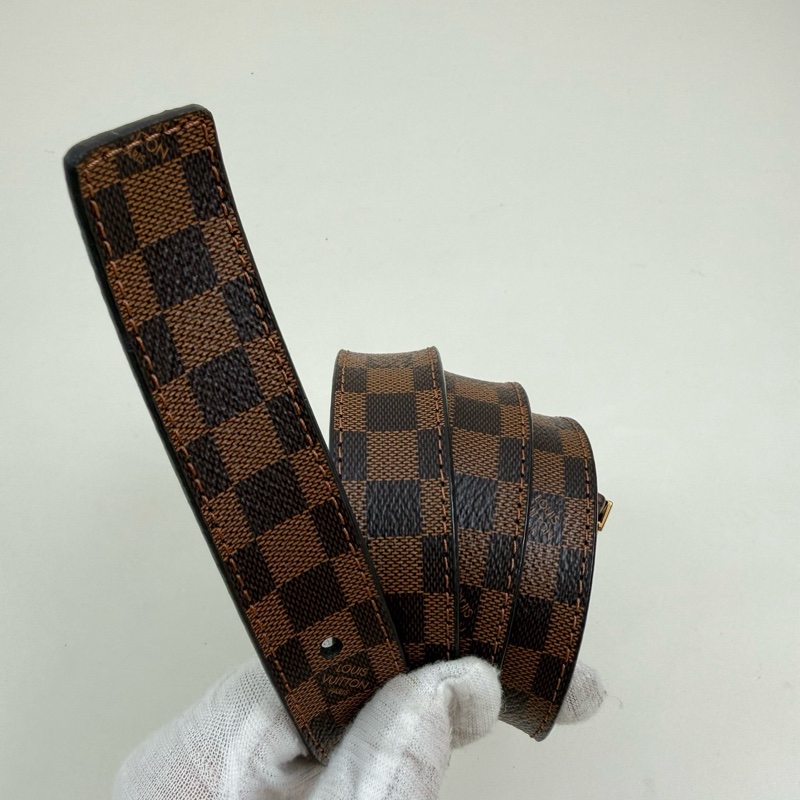 LOUIS VUITTON/路易威登 格子腰帶 金扣 尺寸:2.5*106cm-4