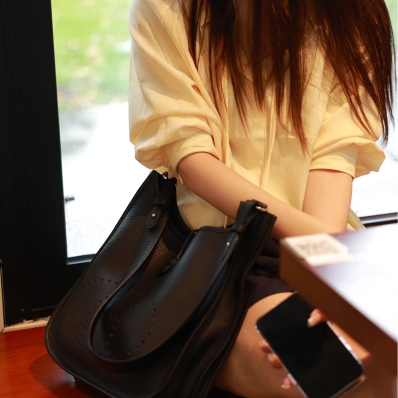 Hermes 愛馬仕Evelyne 伊芙琳黑銀29-1
