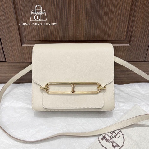 🌈Hermes🧡Roulis 23🧡奶昔白金🌟98.5新🌟🌈🌟Evercolor皮🌟Stamp D🌟豬鼻子🌟愛馬仕🌟