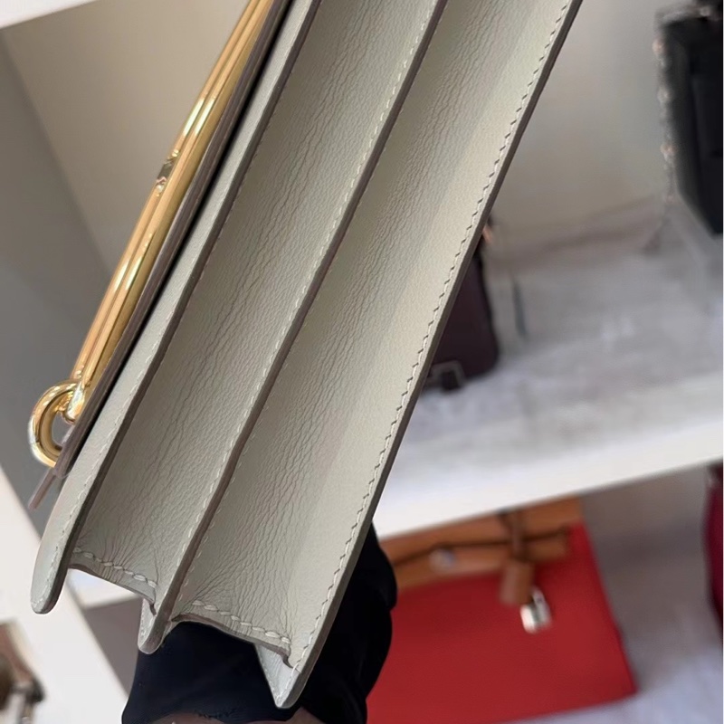 🌈Hermes🧡Roulis 23🧡奶昔白金🌟98.5新🌟🌈🌟Evercolor皮🌟Stamp D🌟豬鼻子🌟愛馬仕🌟-6