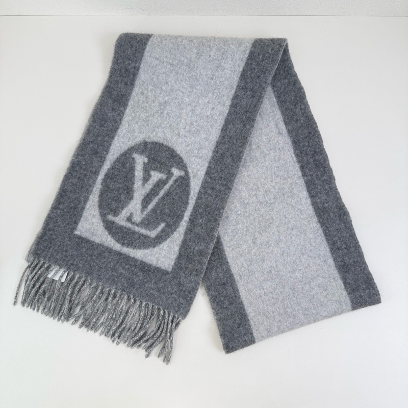LOUIS VUITTON/路易威登 灰色羊毛圍巾 尺寸:23*169cm-0