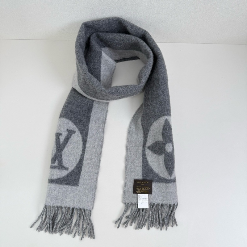 LOUIS VUITTON/路易威登 灰色羊毛圍巾 尺寸:23*169cm-1
