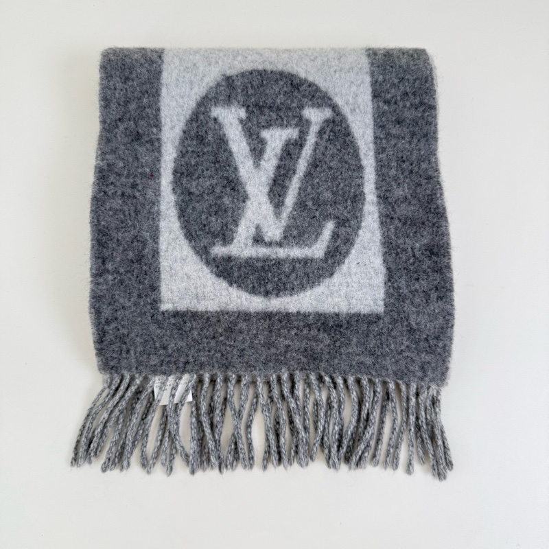 LOUIS VUITTON/路易威登 灰色羊毛圍巾 尺寸:23*169cm-2
