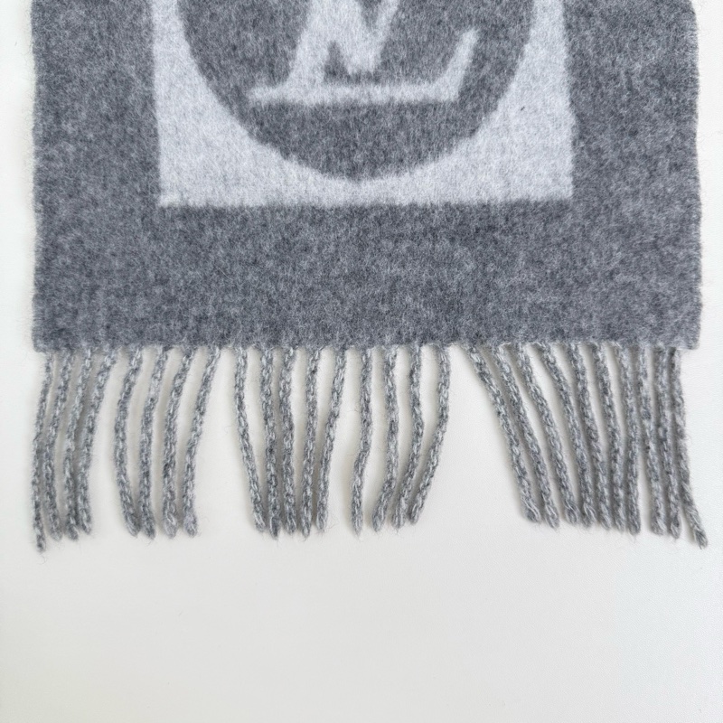 LOUIS VUITTON/路易威登 灰色羊毛圍巾 尺寸:23*169cm-6