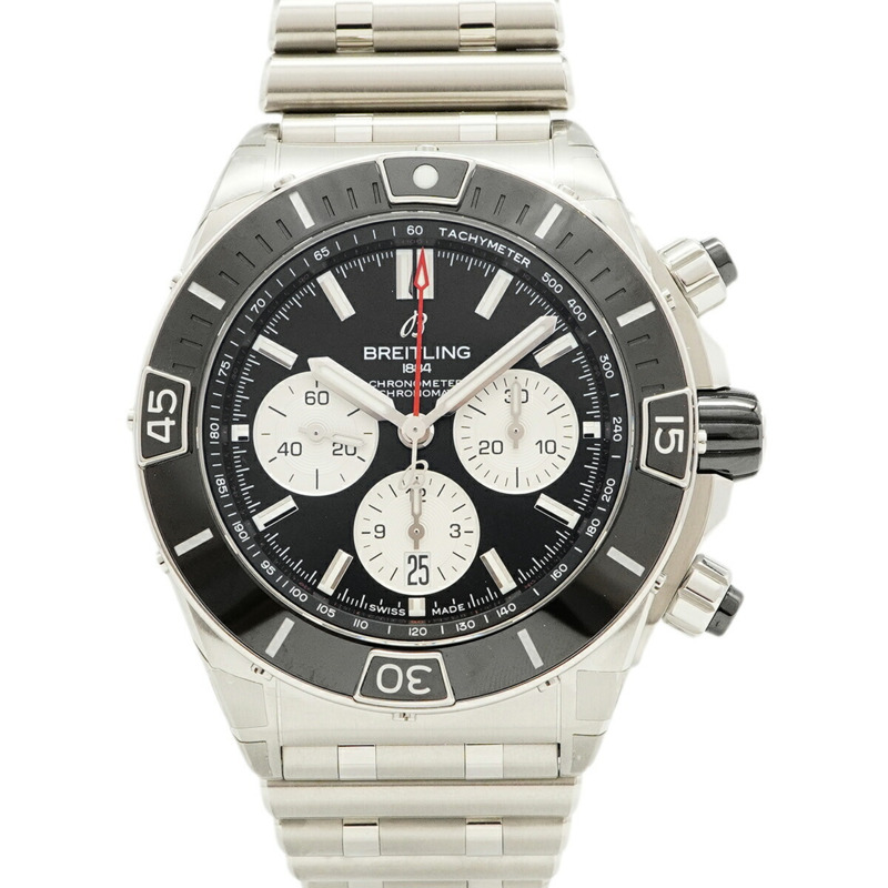 百年靈 SuperChronomat B01 AB0136 黑色錶盤男錶-0