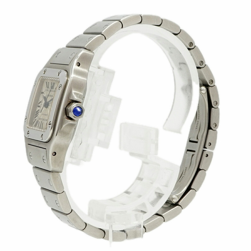 卡地亞 Santos Galbee SM W20054D6 銀色錶盤小姐腕錶-1