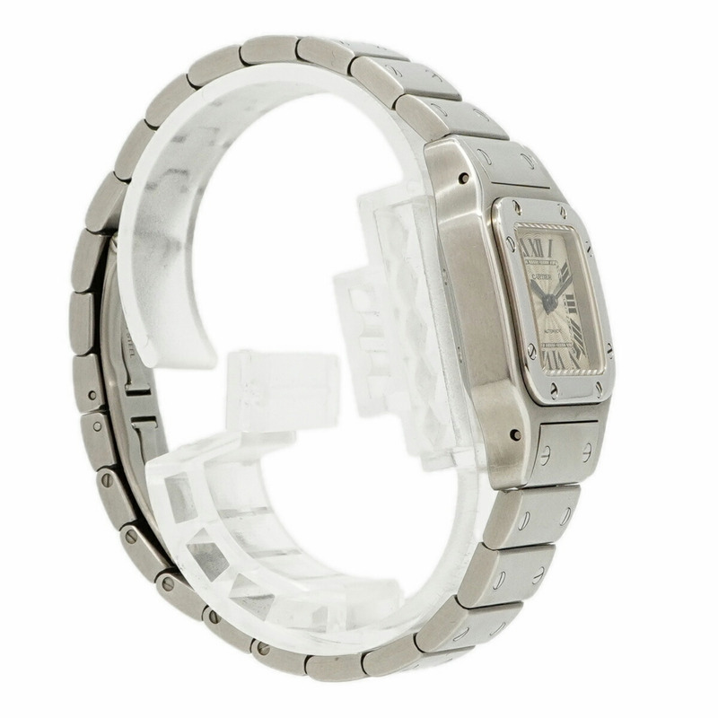 卡地亞 Santos Galbee SM W20054D6 銀色錶盤小姐腕錶-2