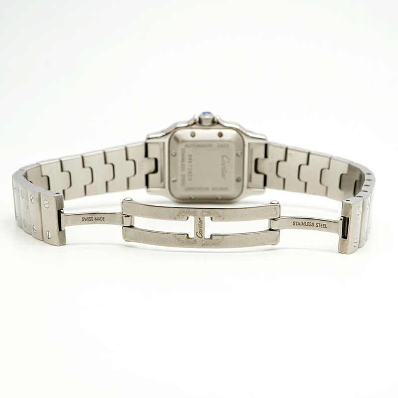 卡地亞 Santos Galbee SM W20054D6 銀色錶盤小姐腕錶-3