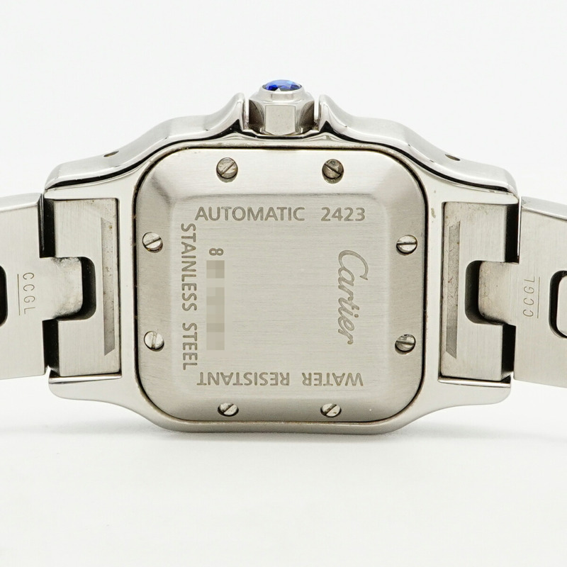 卡地亞 Santos Galbee SM W20054D6 銀色錶盤小姐腕錶-4