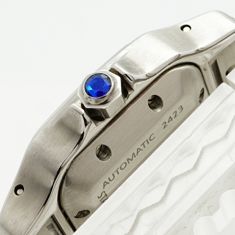 卡地亞 Santos Galbee SM W20054D6 銀色錶盤小姐腕錶-8