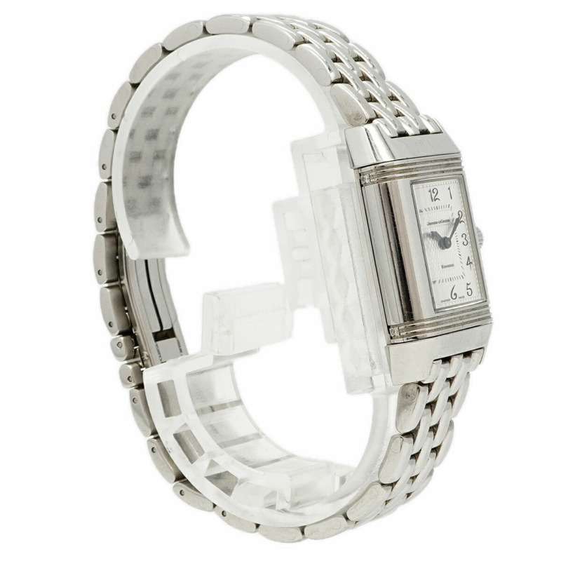 積家 Reverso Duetto 266.8.44 銀白珍珠母貝錶盤女錶-2