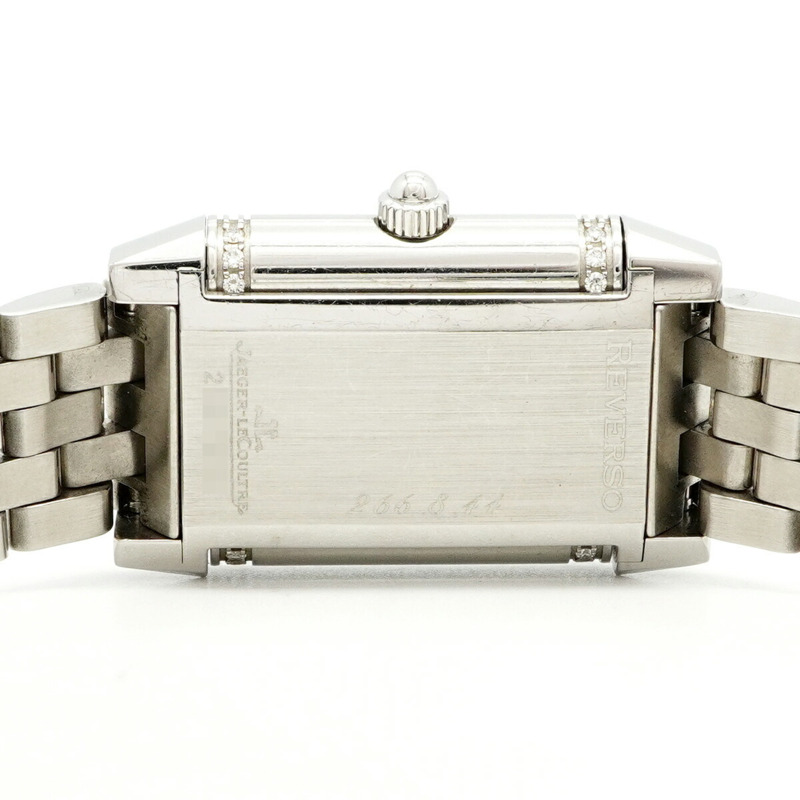 積家 Reverso Duetto 266.8.44 銀白珍珠母貝錶盤女錶-4