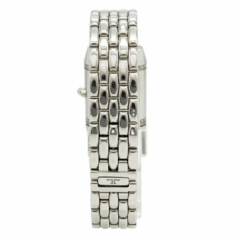 積家 Reverso Duetto 266.8.44 銀白珍珠母貝錶盤女錶-8