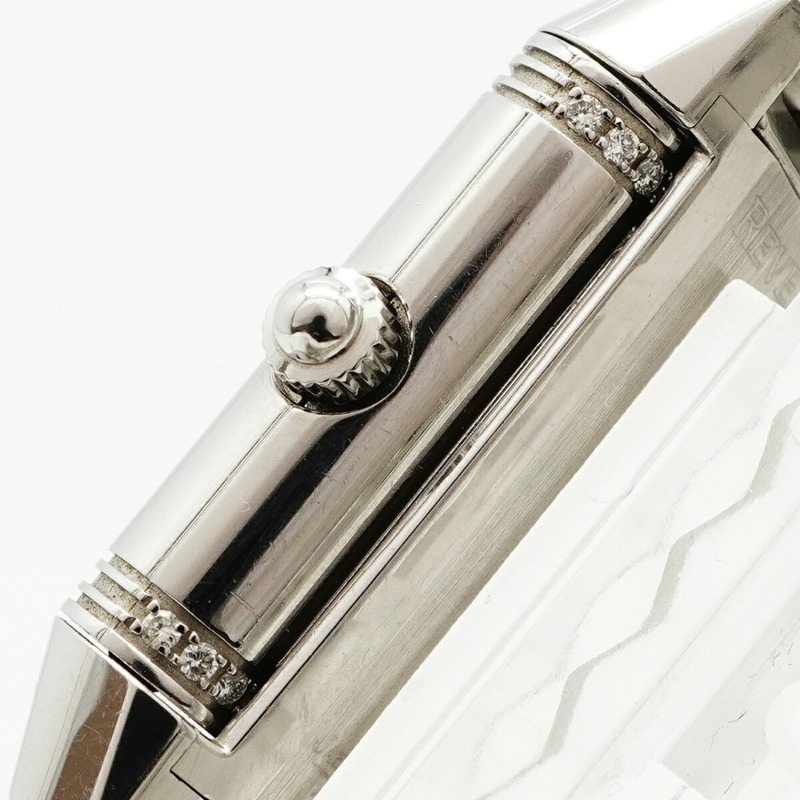 積家 Reverso Duetto 266.8.44 銀白珍珠母貝錶盤女錶-9