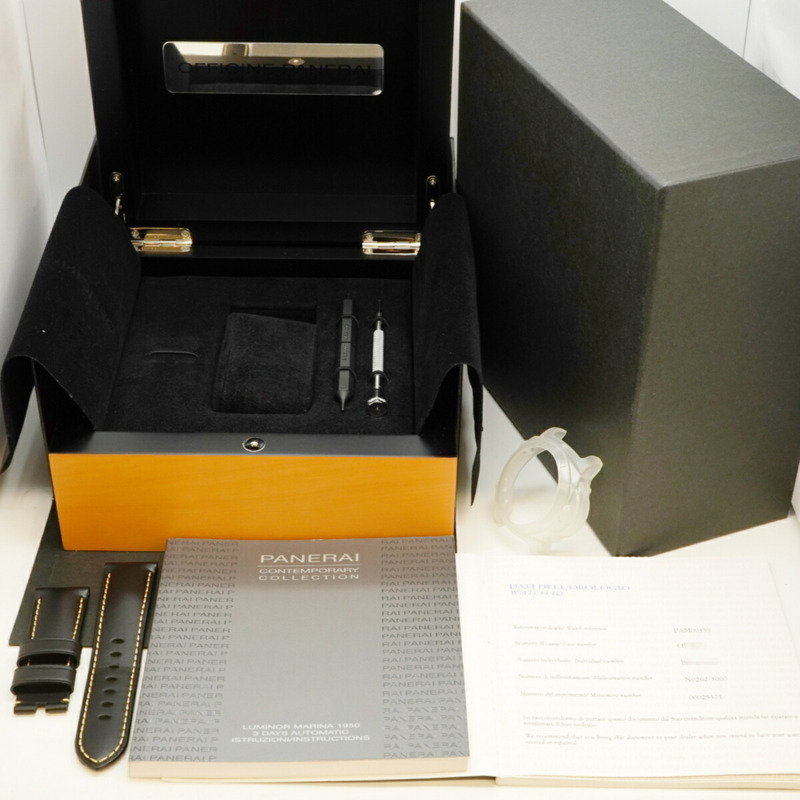 沛納海 Luminor 1950 3 日動力保存 PAM00359 黑色錶盤男士腕錶-9