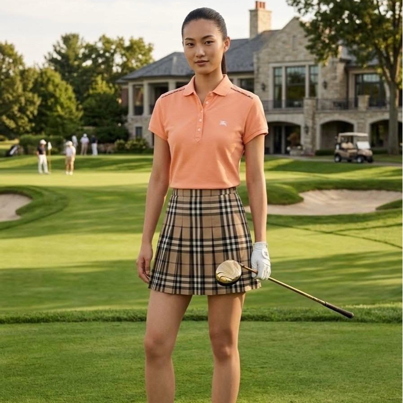 BURBERRY GOLF 經典格紋滾邊戰馬POLO衫-1