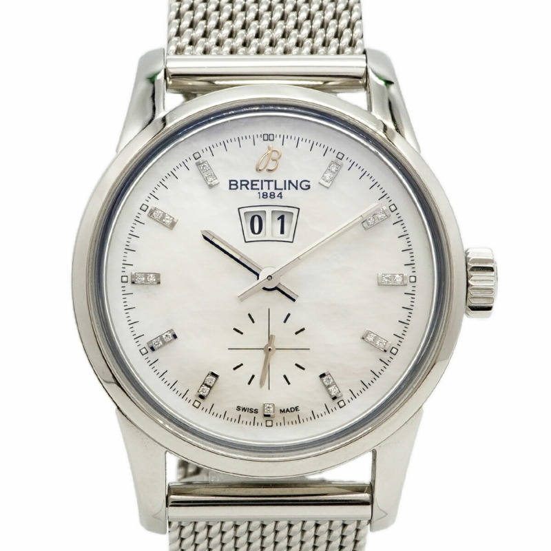 百年靈 Transocean A16310 白色錶盤男士腕錶-0