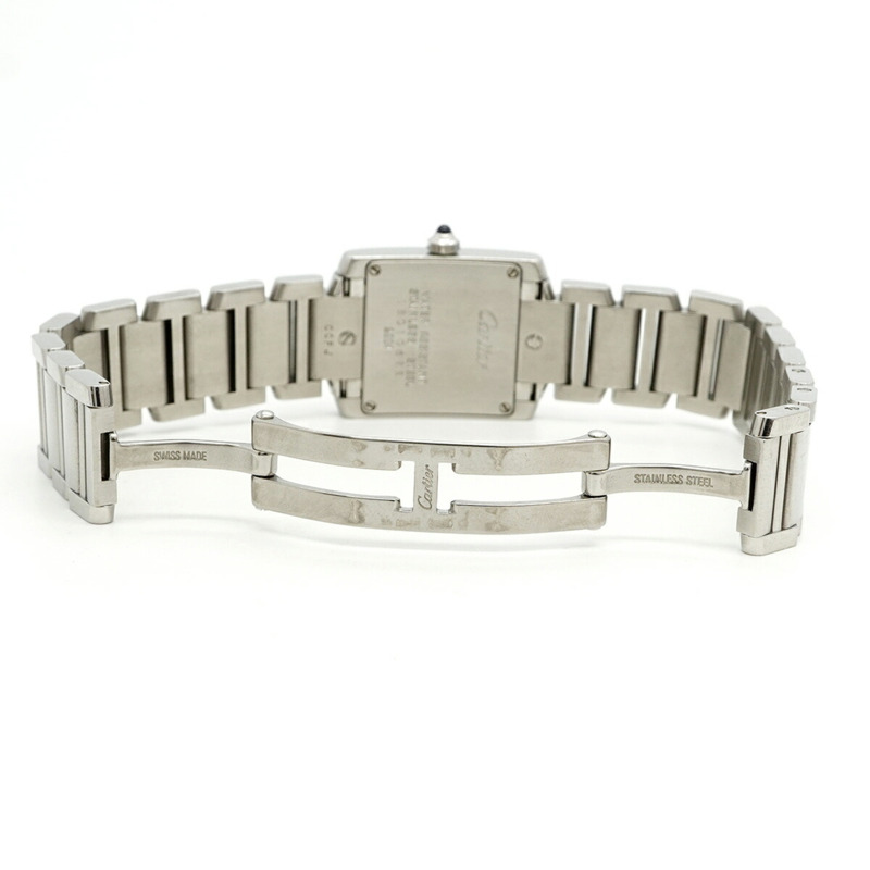 卡地亞 Tank Française SM W51008Q3 象牙色錶盤女士腕錶-3