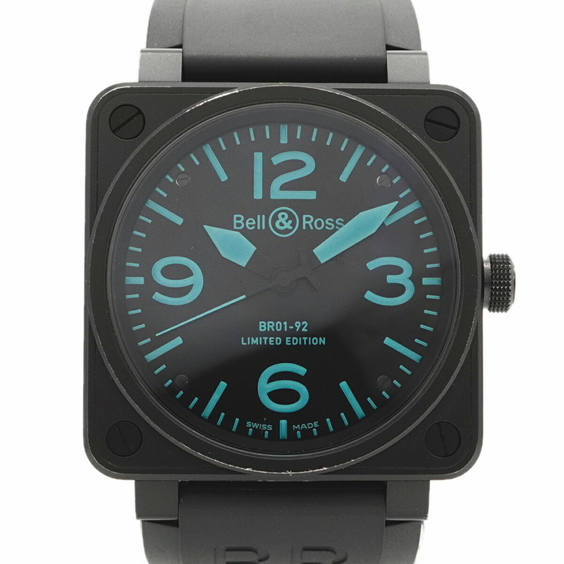 Bell & Ross Aviation BR01-92-SBlu 黑色錶盤男士腕錶-0