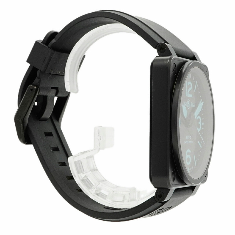 Bell & Ross Aviation BR01-92-SBlu 黑色錶盤男士腕錶-2