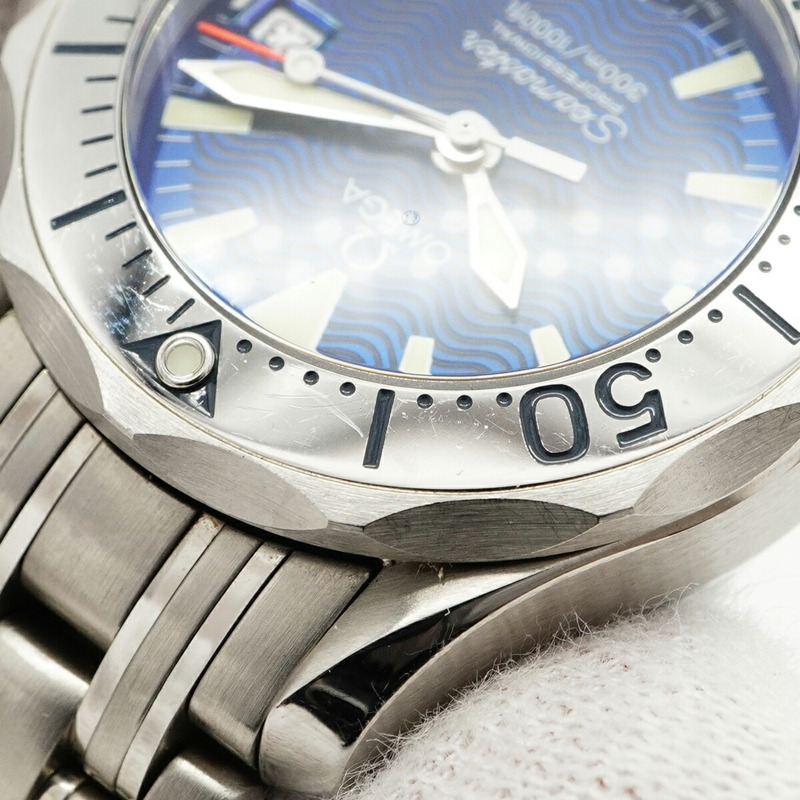 歐米茄海馬系列 2283.80 藍色錶盤小姐腕錶-6