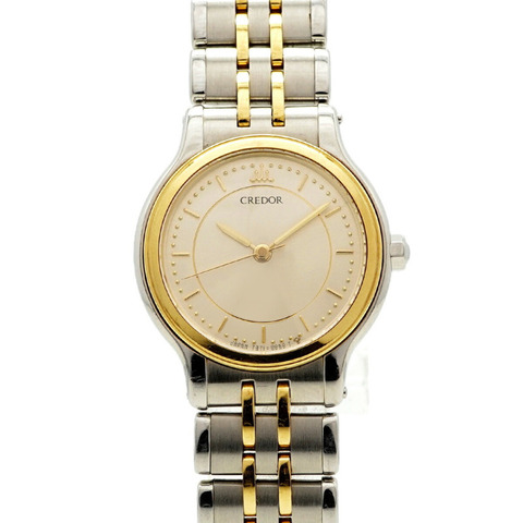 精工 Credor 7371-0040 銀色錶盤女士腕錶